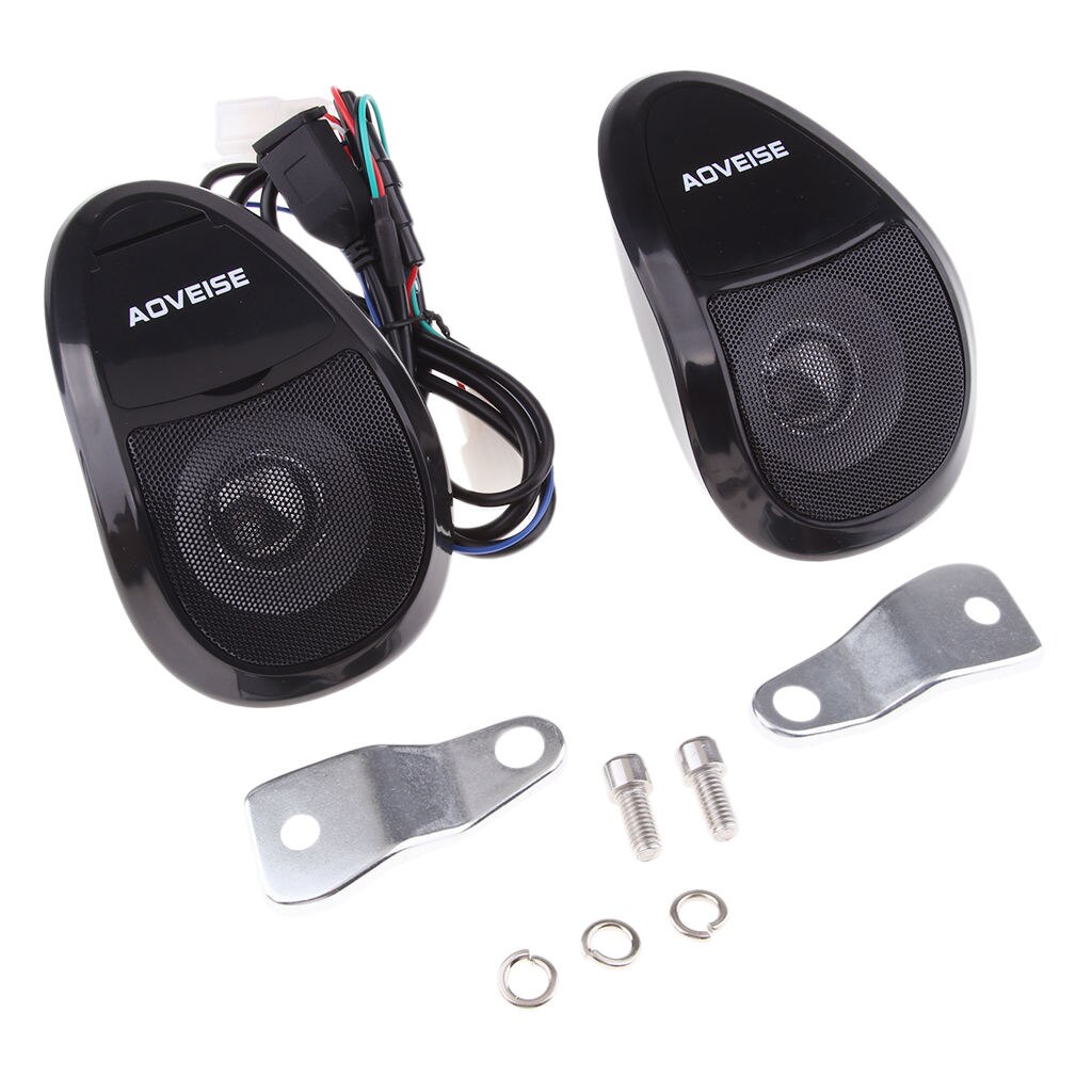 Motorrad Bluetooth Audio- System FM Radio Stereo Lautsprecher MP3 Spieler Chrom: Schwarz