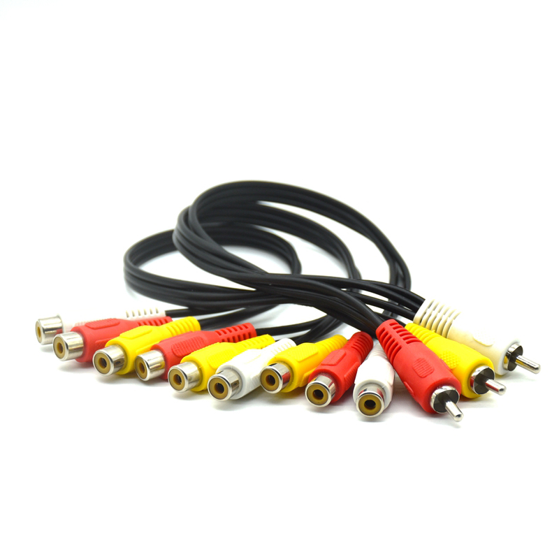 Audio Video Av Adapter Kabel Voor Tv Dvd Speler Video Splitter HD-TV Rca Kabel 3 Rca Naar 6 Rca 9 Rca Mannelijke Vrouwelijke Plug Splitter