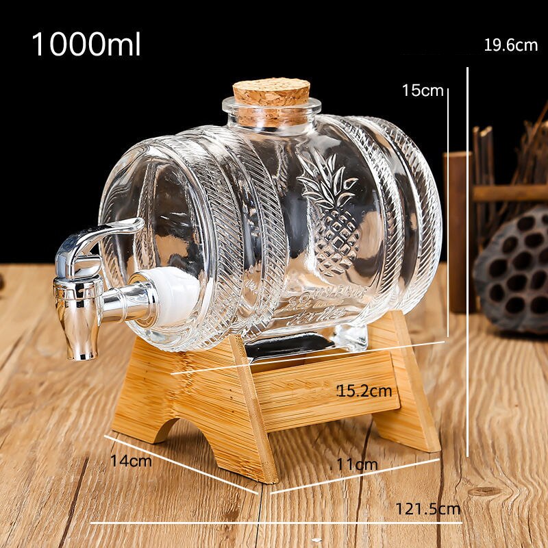 1000ml Water Pitcher High Capacity Glass Water Jar Juice Lemonade Cold Water Transparent Office Wine Beer Teapot with Faucet