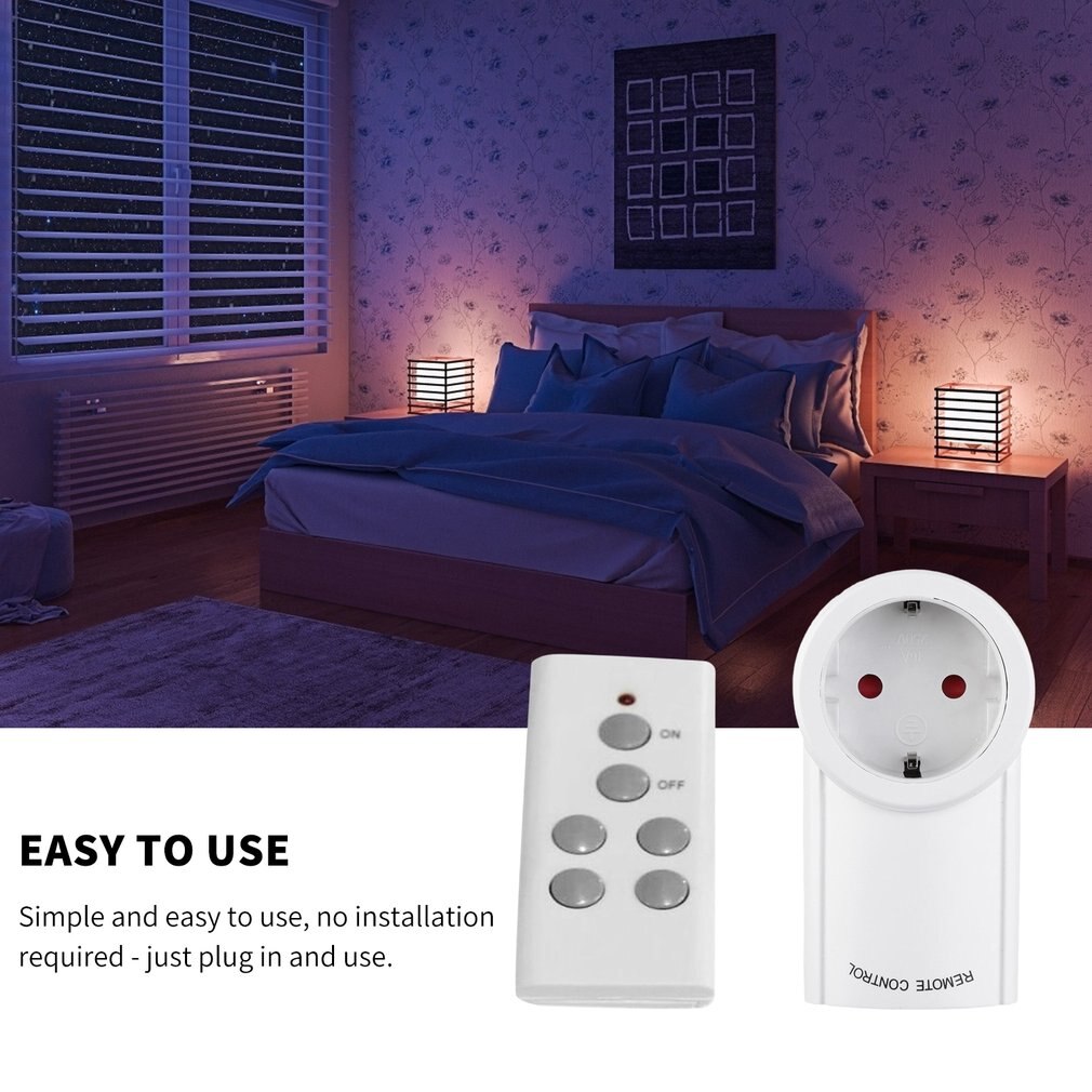 Wireless Remote Control Home House Power Outlet Light Switch Socket 1 Remote EU Connector Plug BH9938-1 DC 12V