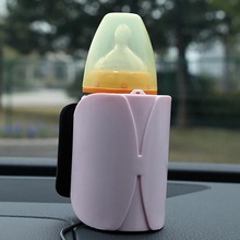 Roze mini auto thermosflessenreis mok draagbare auto heater drank warme melk thermostaat tas feed pasgeboren