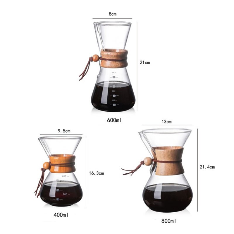400 Ml 600 Ml 800 Ml Glas Koffiezetapparaat Espresso Potten Machine Met Rvs Filter Hoge Temperatuur slip Thuis
