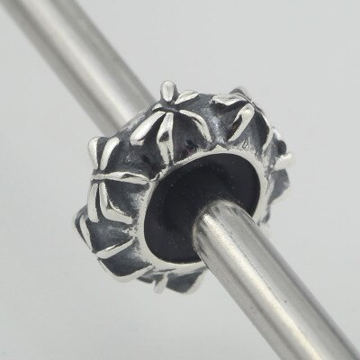 Authentic 925 Sterling Silver Spacer Stopper Heart Flower Bead Charm Fit European Style 3mm Bracelet Jewelry: TBS219-9