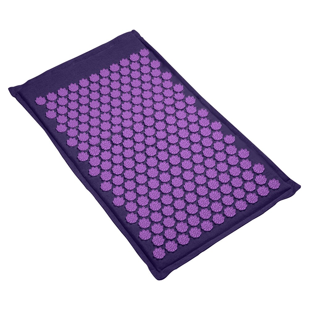 Estera de acupresión con punta de loto, cojín de lino natural, palma de coco, cuello trasero, masaje de pies para interior, almohada de Fitness para gimnasio en casa: 1pc Purple purple