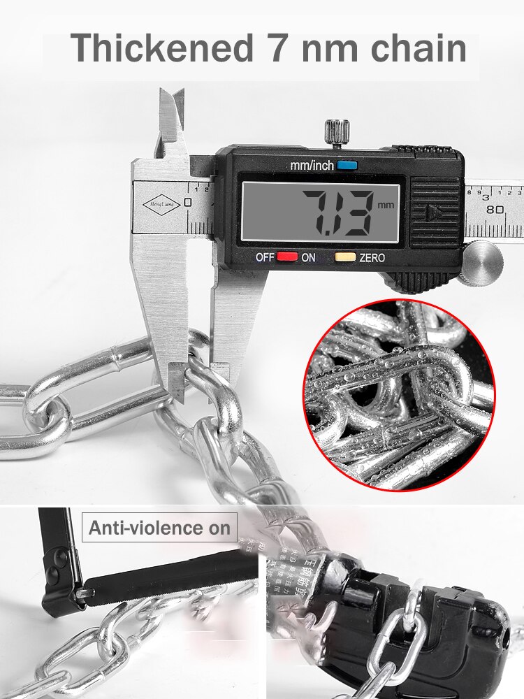 Coolchange Bike Chain Lock Outdoor Bike Protector Cycling Chain Lock Safe Anti-Theft Bicycle Chain Lock For Motorcycle Lock