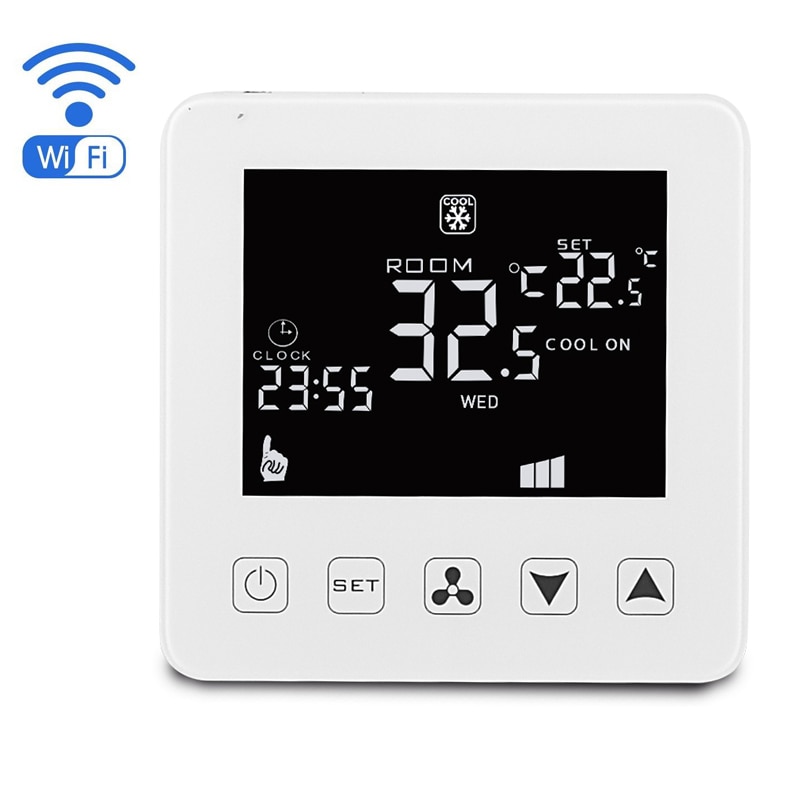 Smart klimaanlæg termostat wifi tre hastighed fjernbetjening switch termostat fan coil enhed rumtemperatur controller