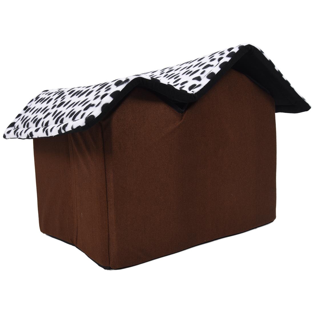 -Luxury High-End Double Pet House Brown Dog Room 50x40x35cm