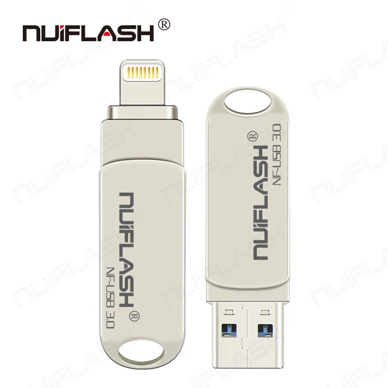 2 in 1 Metall USB Flash Drive 128gb OTG Pen Drive 32gb 64gb Usb 3,0 Flash Disk für iPhone X/8 Plus/8/7 Plus USB Memory Stick