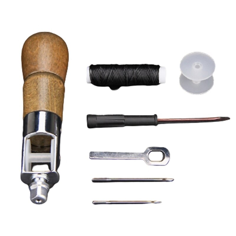 Leathercraft Sewing Stitching Awl Tool Kit DIY Craft Leather Canvas Bag Belt Repair Lockstitch Set