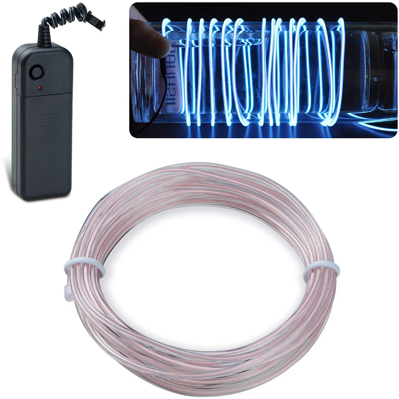 Câble métallique fluo à LED, 2m, luminaire décoratif idéal pour une soirée séparés ante, Noël, une voiture ou un rave: Rose