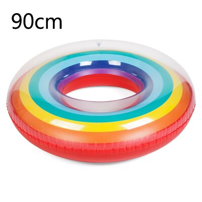 Pack De 2 Flotadores De Piscina Con Forma De Rosquilla, 70 Cm Y 90 Cm, PVC Grueso, Válvula Automática, Ideal Para Niños Y Adultos, Multicolor
