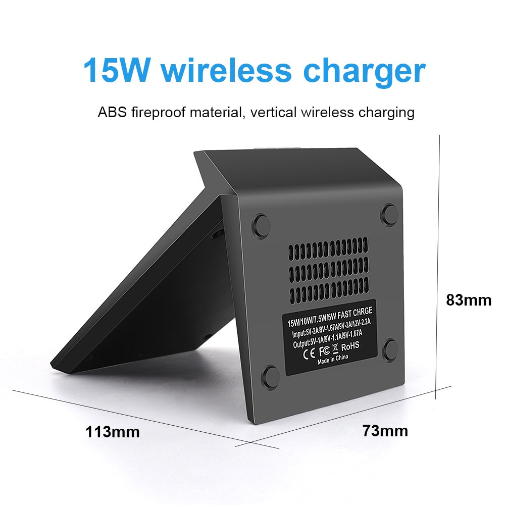 FDGAO 15W Qi chargeur sans fil rapide Station de chargement par Induction pour iPhone11 Pro X XS Max XR Samsung S10 Note 10 support de téléphone