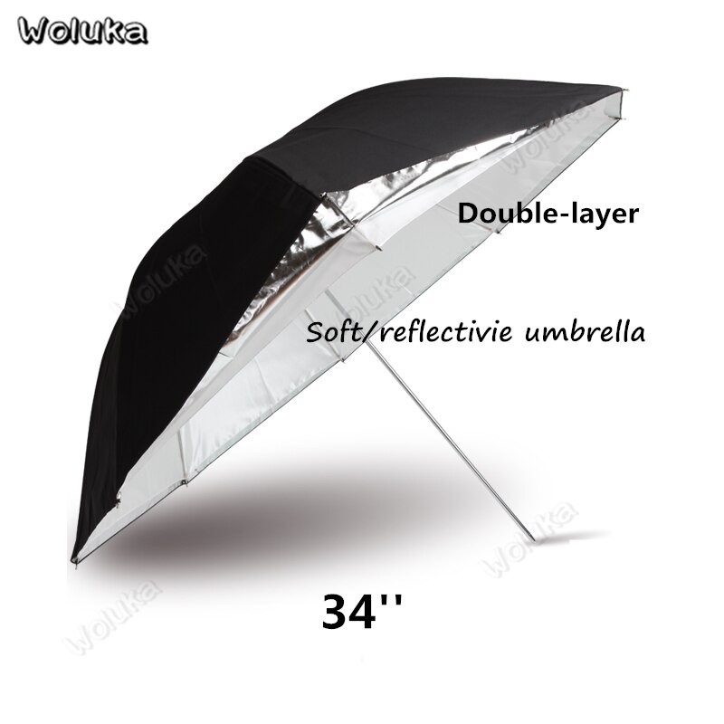 34 &quot;double-layer fotografie paraplu afneembare dual-purpose Reflecterende zachte paraplu hard ribs One-hele handvat CD50 T10