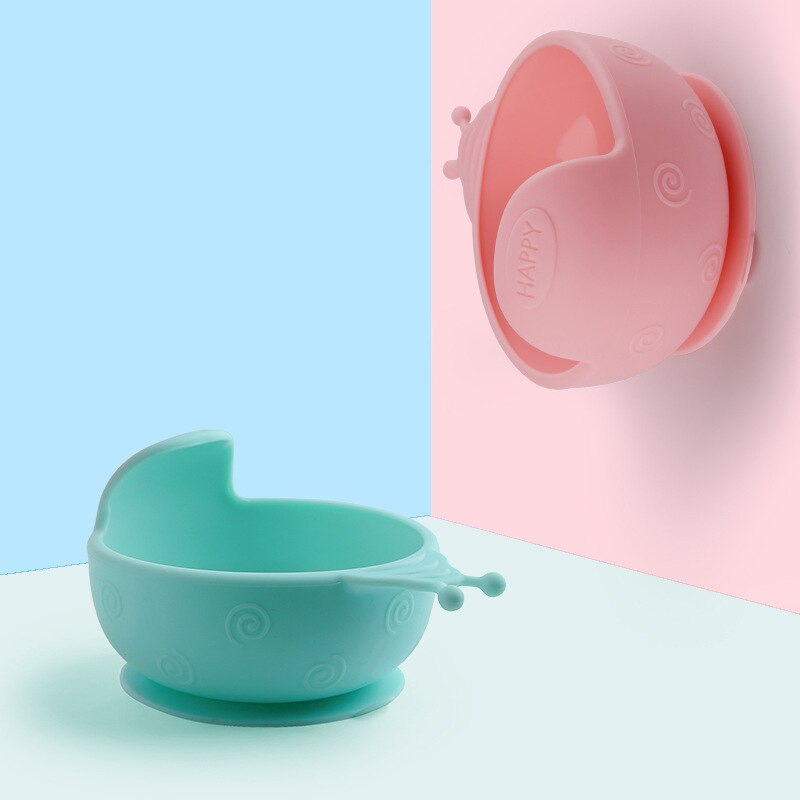 Leuke Cartoon Slakken Babyvoeding Voedsel Servies Kids Gerechten Siliconen Baby Eten Servies Set Anti Baby Training Bowls