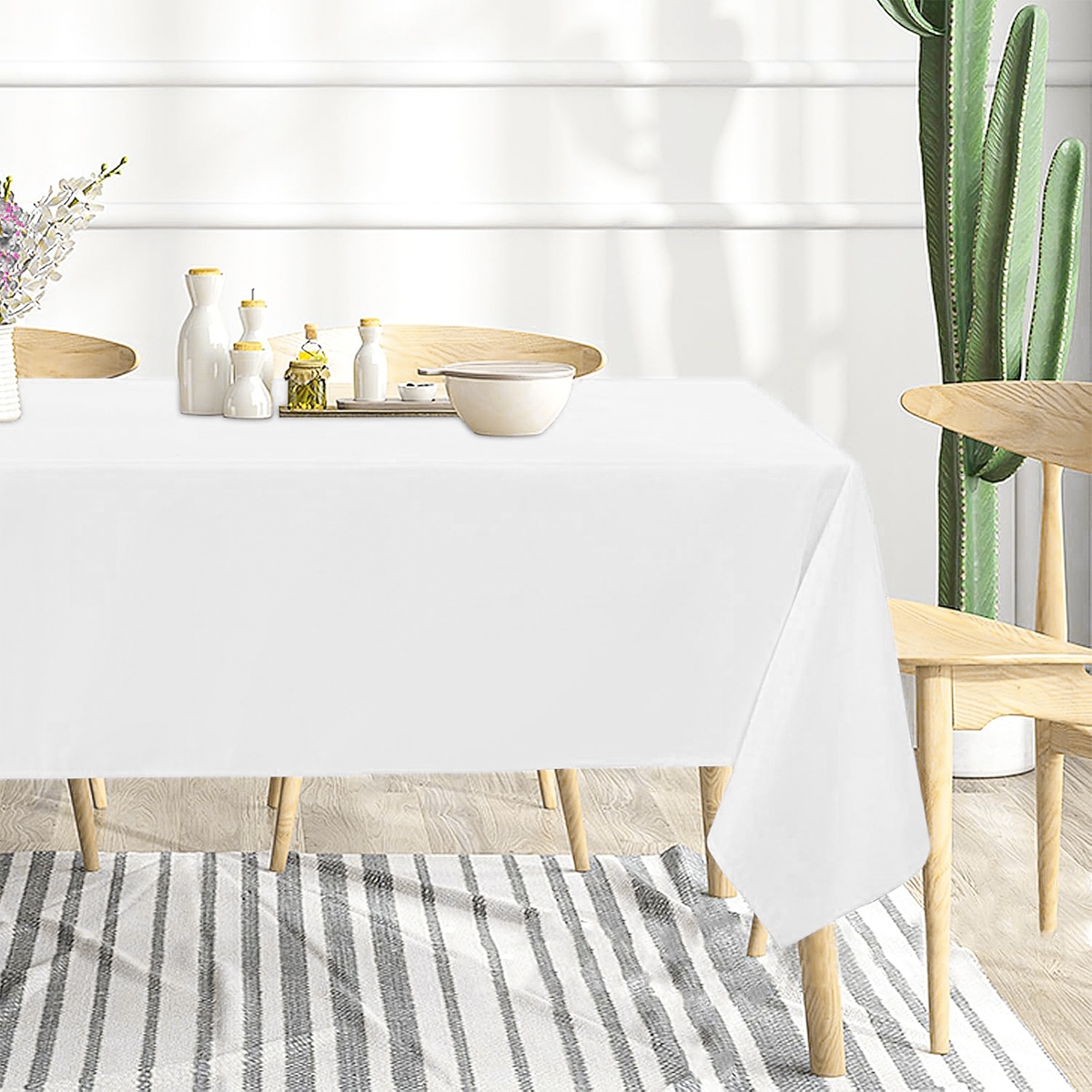 183 x 137cm Einfarbige Weiße Tischdecke Einweg-... – Grandado