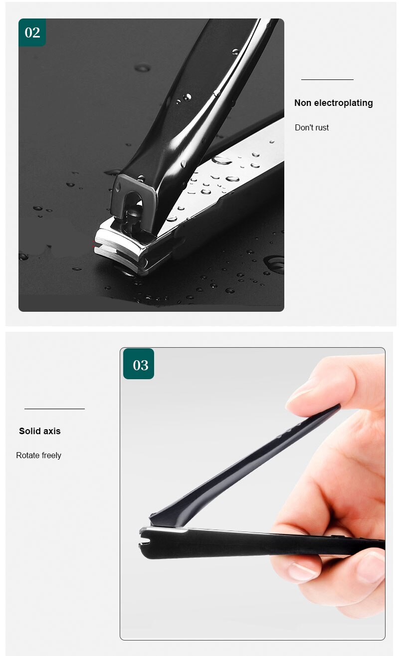 Splash-proof Nail Clippers Set Stainless Steel Single Diagonal Anti-splash Nail Cutter 4 Styles Sharper Nail Trimmer