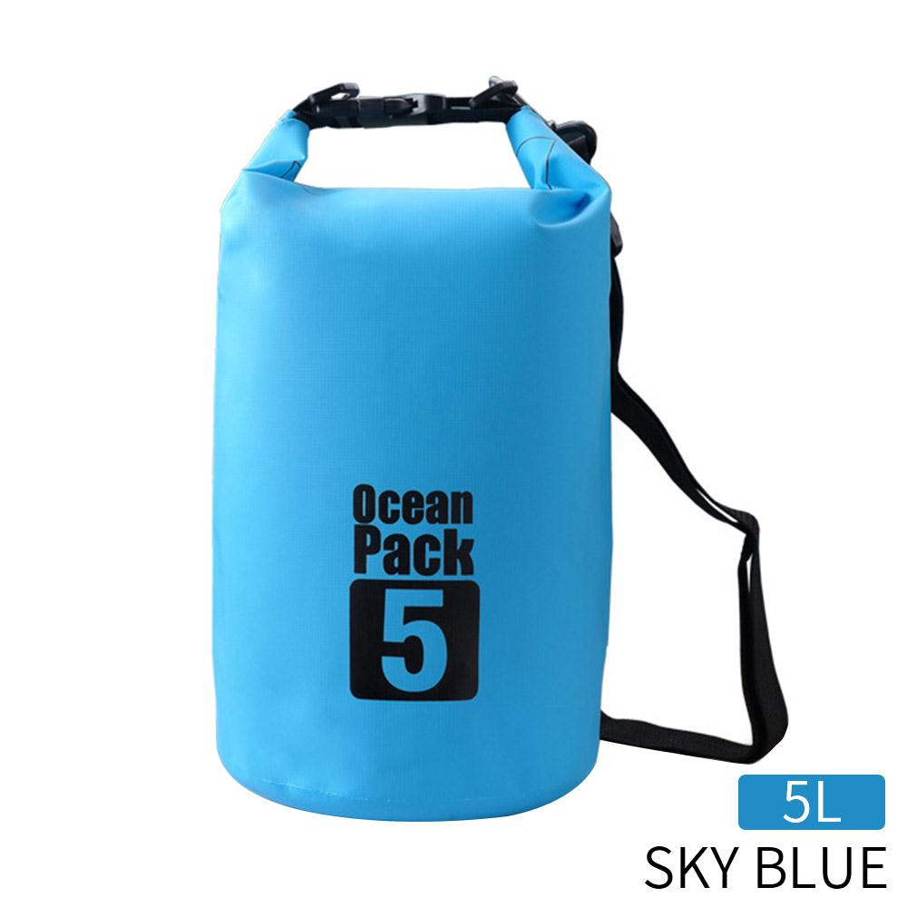 Bolsa de deriva de 2L-20L, bolsas de natación portátiles para deportes al aire libre, bolsa seca impermeable de PVC, almacenamiento de Kayak de pesca, mochila de playa: sky blue / 2L