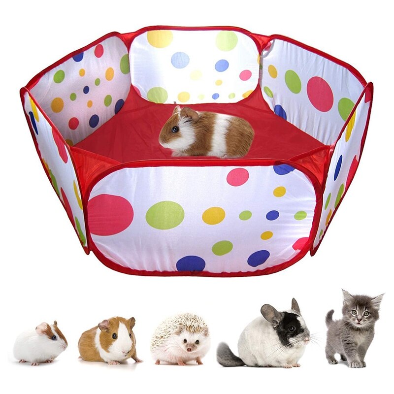 Guinea Pig Foldable Playpen Portable Small Animals Playpen Open Outdoor/Indoor Exercise Fence for Hedgehogs, Hamster