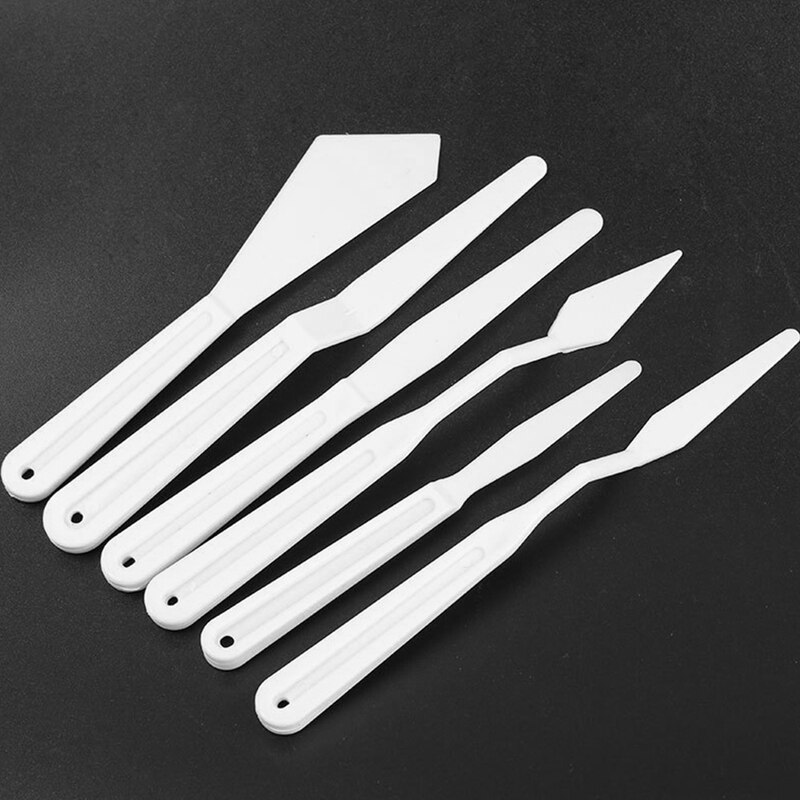 24 Pcs 6 Styles Oil Painting Knife Set Plastic Oil Painting Shovels Oil Painting Scrapers Art Painting Supplies