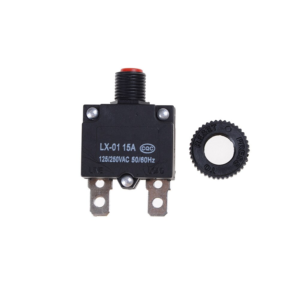 1pc Thermal Switch Circuit Breaker Overload Protector 15A Overload Switch 125/250V AC