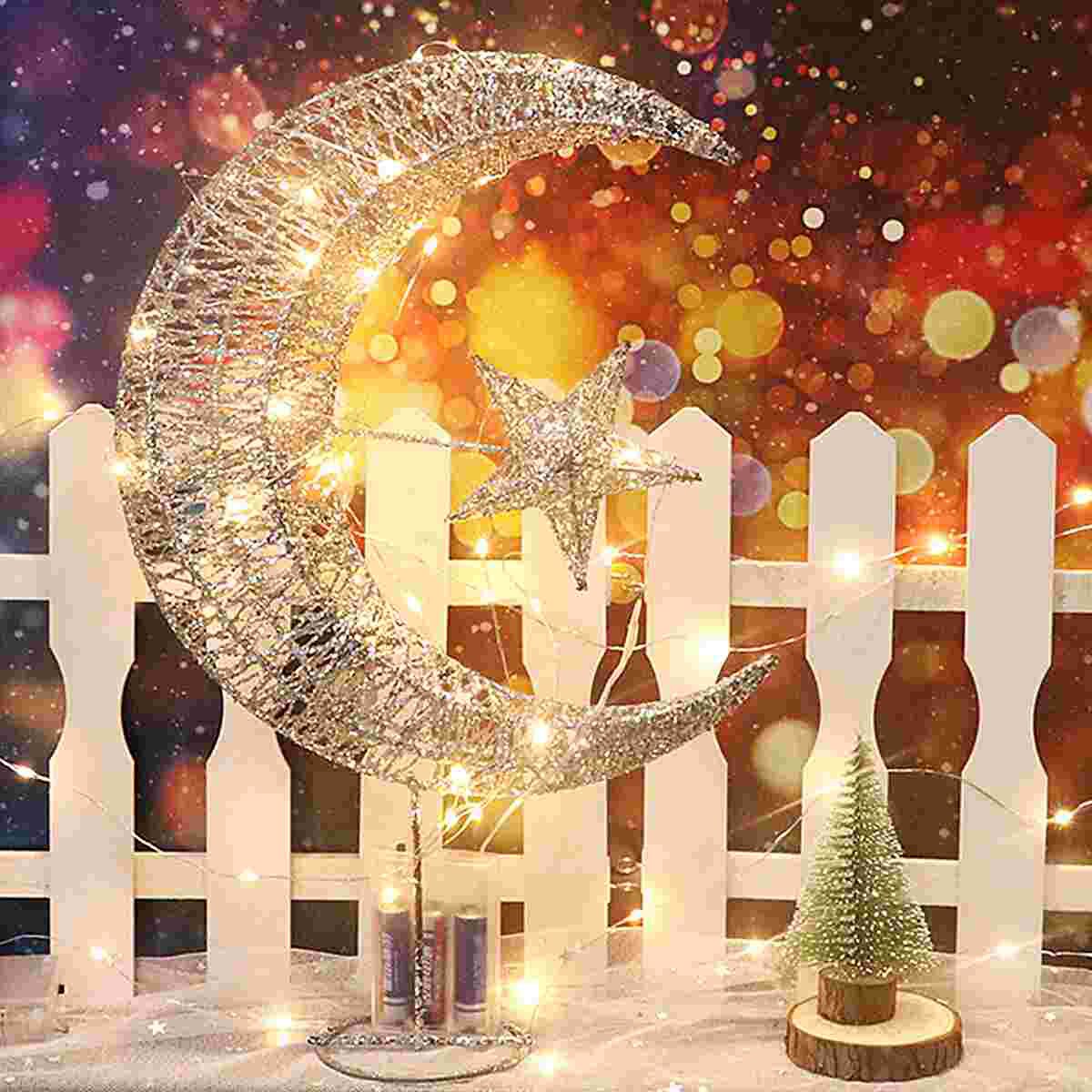 1 pc Christmas Tree Topper Star and Moon Xmas Treetop Shiny Decor Party Supplies for Home Shop