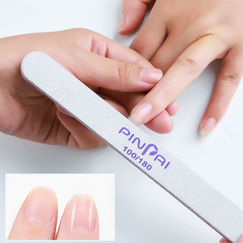 1Pcs 100/180 Grit Nail File Moon Style Nail Polish File Set Limes Nails Files