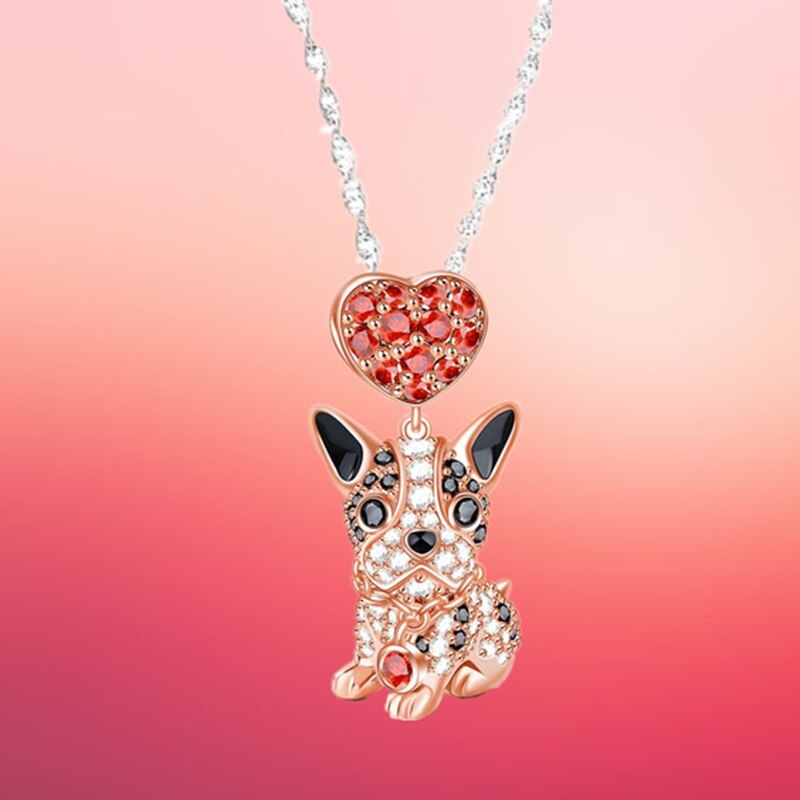 Prachtige Mode Hond Ketting Natuurlijke Glanzend Zirkoon Hond Ketting Casual Elegante Vrouw Ketting Dames Sieraden Banket Sieraden