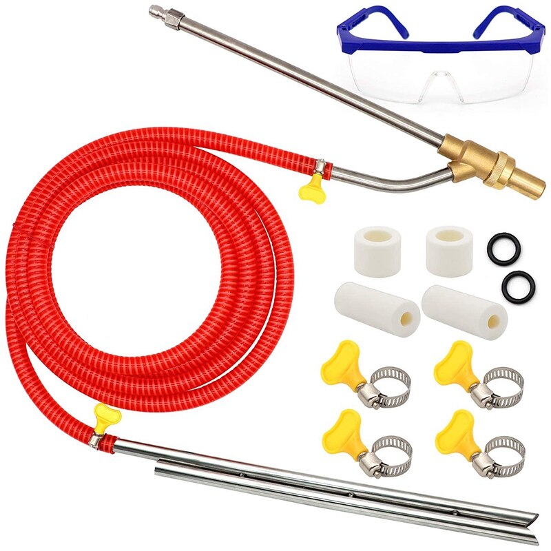 Kit de chorro de arena de lavadora a presión, accesorio de chorro de arena húmedo, 5000 PSI, 1 Juego de desconexión rápida de 1/4 pulgadas