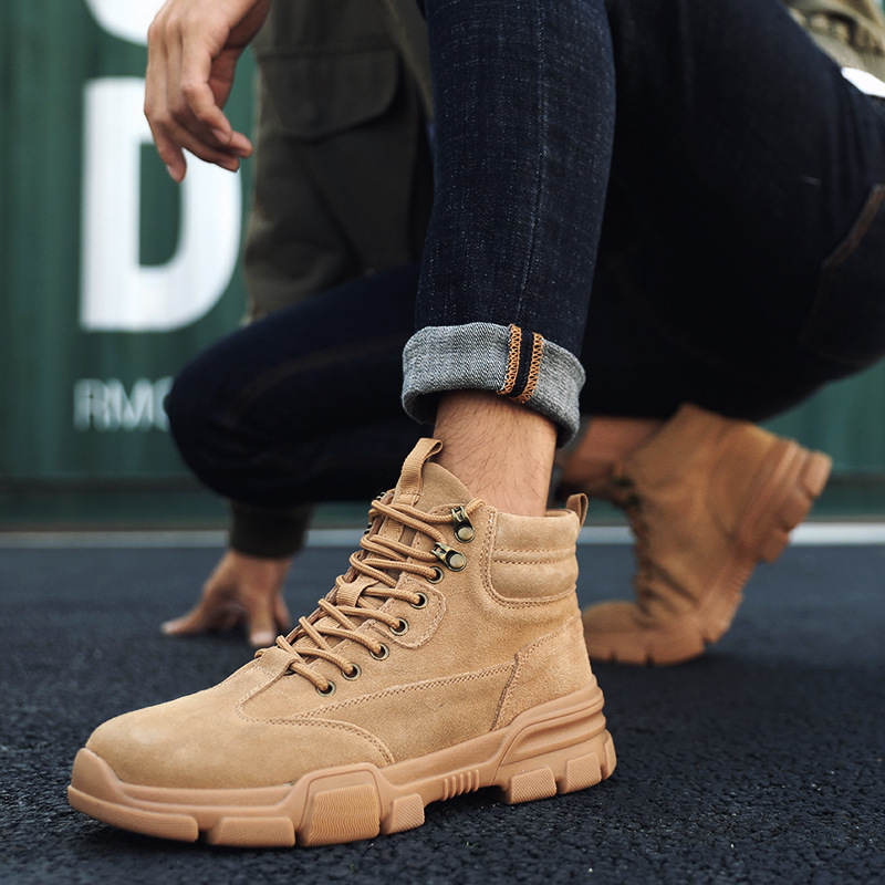 Heren Laarzen Winter Laarzen Britse Trend Mannen Laarzen Retro Laarzen Tij Tooling Schoenen Mode Mannen Sneeuw Schoenen Werken veiligheid Schoenen