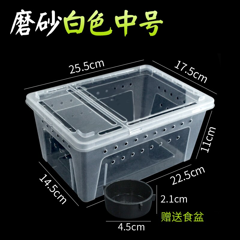 1PCS Climbing Pet Breeding Box Spider Frog Silkworm Baby Breeding Box Sericulture Yellow Mealworm Reptile Insect Box: White M
