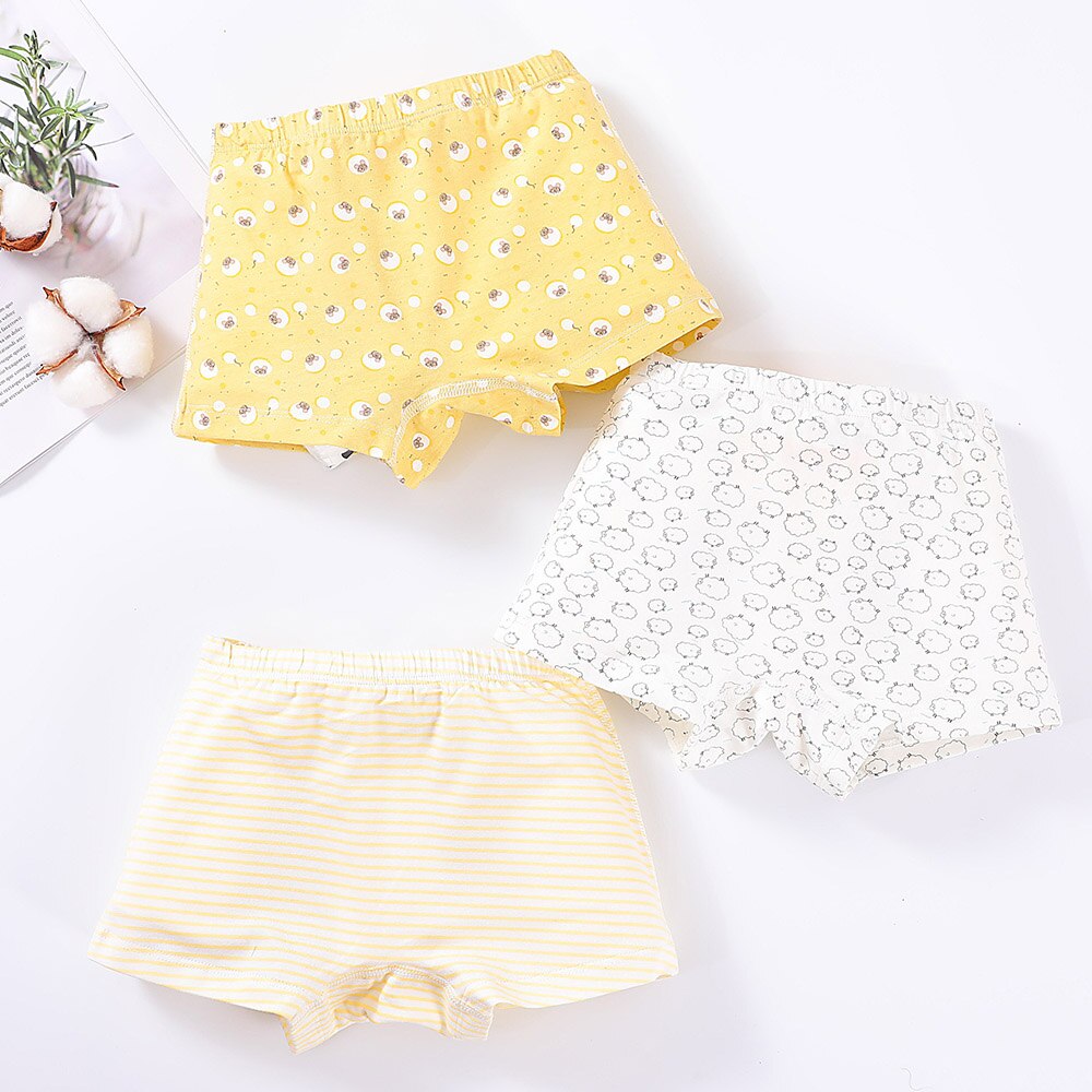 3 unids/lote Niñas Ropa interior ropa interior de algodón de dibujos animados de los niños lindos ropa interior infantil niños cortos escritos 2-6T