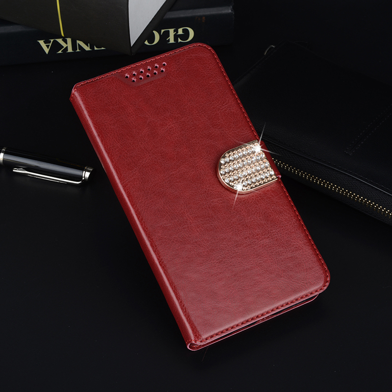Skóra miękka etui na alcatel U5 HD 5047 5047D 5047Y 4047 4047D 4047Y 5044D 5044Y etui z klapką stojak obudowa portfelowa Coque etui: U5 HD 5047 / Red Do