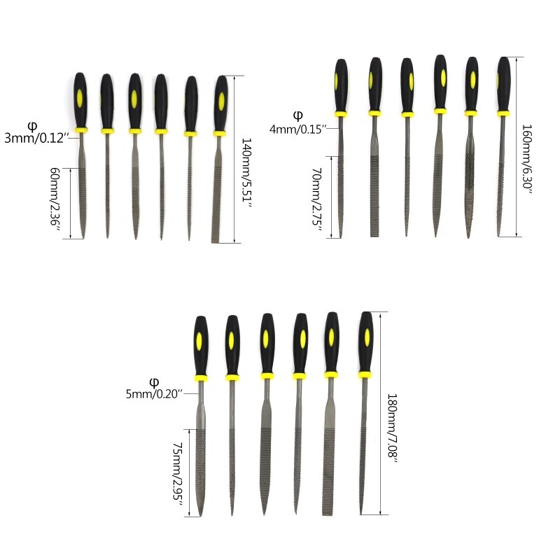 6 Pieces Mini Metal Filing Rasp Needle File Wood Tools Carpentry Filing Tool for Plastic Model Jewelry Diy Lover