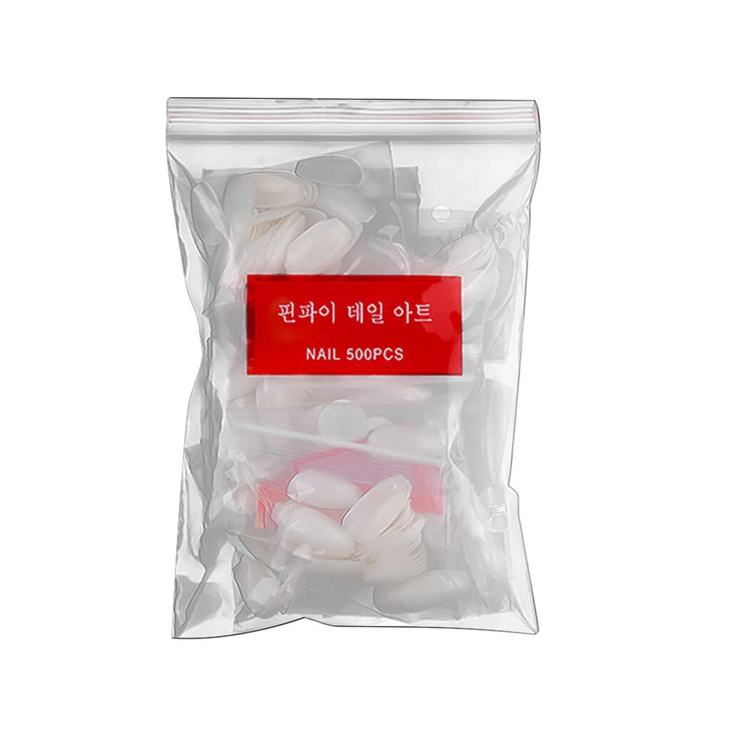Plissé sans trace pointe d'ongle pleine bâton Version courte de gouttelette pointe faux ongles Transparent Nail Art décoration