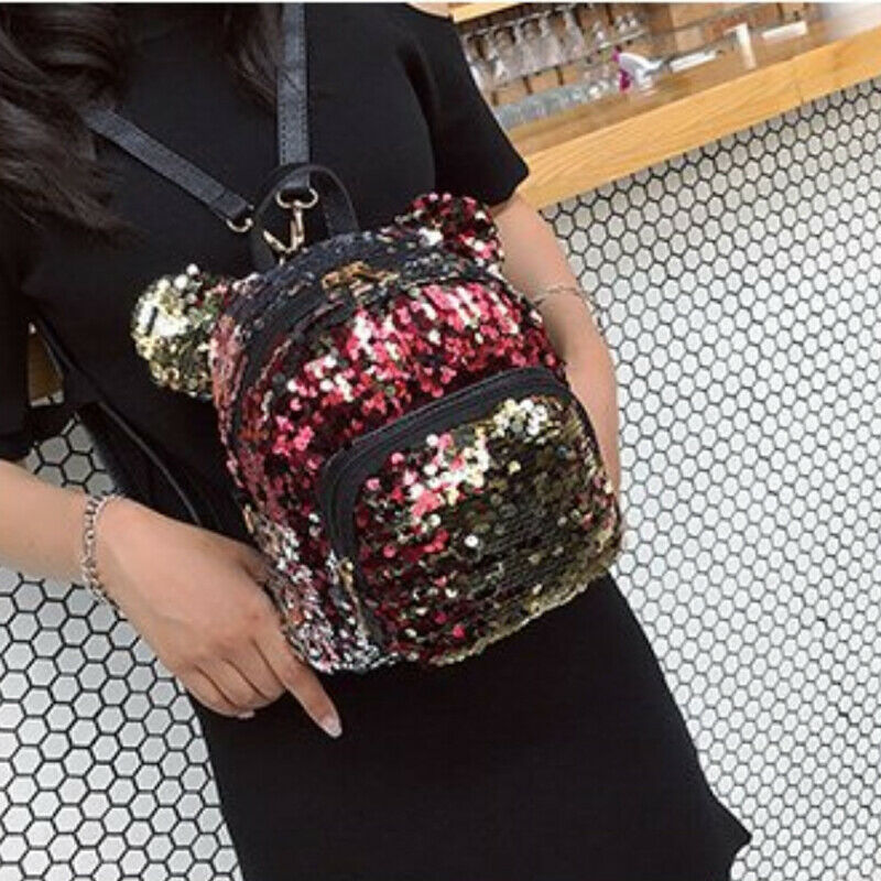 Women Girls Velvet Mini Backpack School Bags Small Travel Rucksack Shoulder Bag