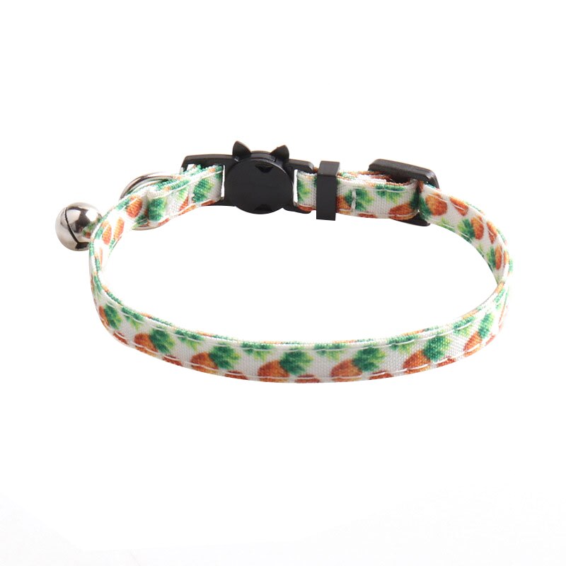 Djur katthalsband söt rosett katt klockhalsband halsband avokado frukt krage pilbåge justerbar små hundar valp halsband katt produkt: Ananas ingen båge