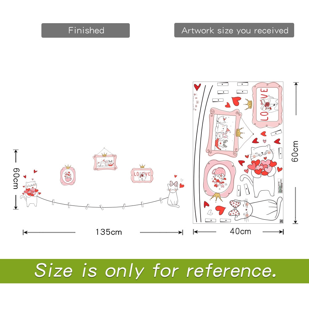 Cheap DICOR Genuine Cartoon Cute Cat Wall Sticker for Kids Rooms Album Photo Collection Girl Baby Bedroom Sticker Decal