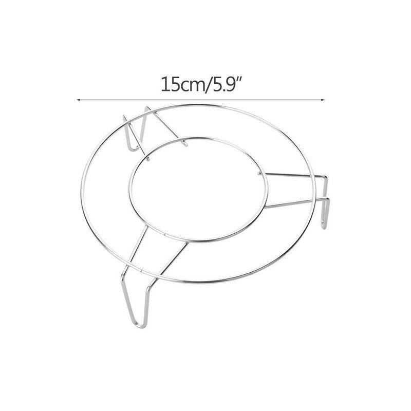 Estante de vapor de acero inoxidable para cocina, escurridor eléctrico de cuatro esquinas para cocinar arroz, rejilla humeante de bajo pie: 15cm in diameter