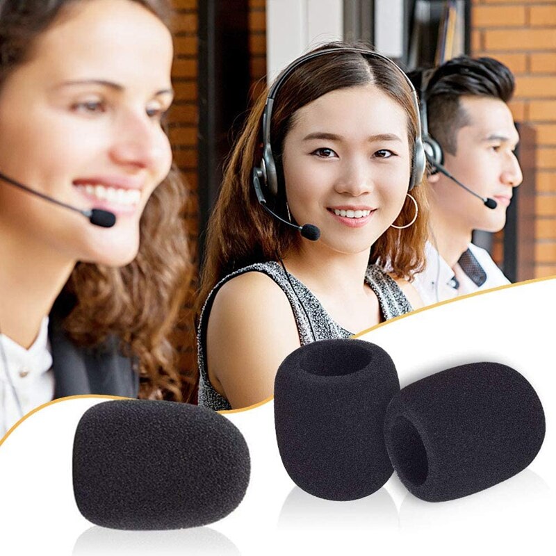 Foam Mini Headphones, 50 Pieces Mini Microphone Windscreen Microphone Covers, 30Mm X 22Mm