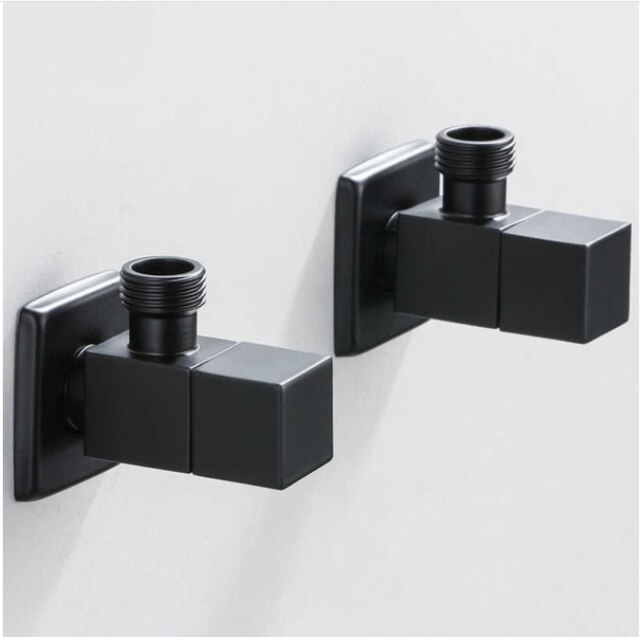 Winkel Ventil Wasser Regelventil Brus Gold Ecke Ventil Schlecht Wasserhahn Wasser Ventil 1/2*1/2 Edelstahl Schwarz Winkel ventile: 02