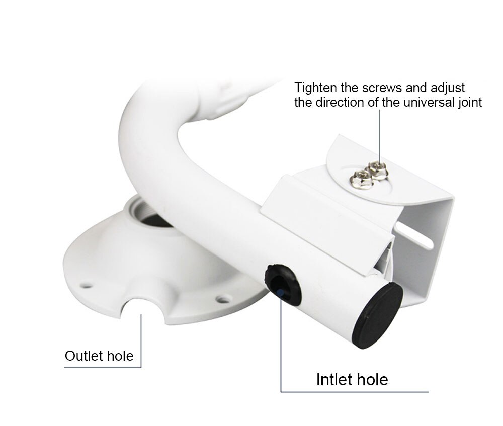 CCTV Telescopic Bracket Extension 30-60cm Adjustable Double Camera Lifting Support Flexible L-shaped Vertical Pole Mount