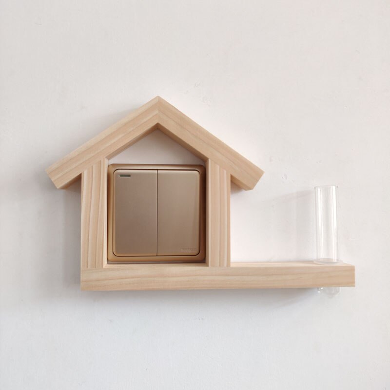 Wall Decoration Solid Wood Switch Decoration Household Socket Panel Shielding Cover Decorative Frame