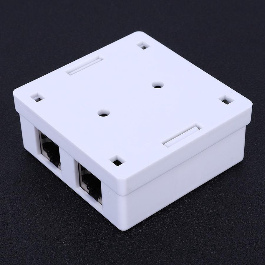 Super 5 Schild Netzwerk Kasten RJ45-8P8C Zauberstab Stecker Kreuzung Adapter 2-Hafen Schreibtisch Verlängerung Kabel Montieren Kasten Oberfläche Jack