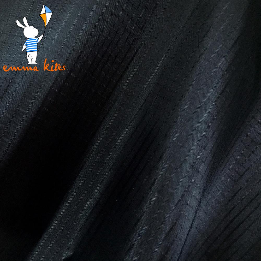 Black 40D Ripstop Nylon Fabric 46g/sqm PU Coating Lightweight Water Repellent Cloth for Bag Kite Flag Banner