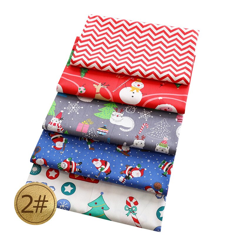 5 stk julestof kjole stof til syning af tøj sytilbehør til syning af bomuldsstoffer godt år 25*25cm: Sort