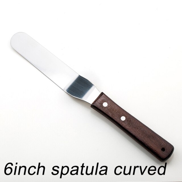 Fais Du 4 6 8 10 Inch Spatel Cake Decoreren Gereedschap Roestvrij Staal Met Houten Handvat Crèmemes Spatel Voor Cake Gladder Gladdere Glazuur: Beige