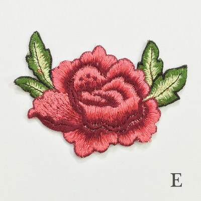 Parches bordados de rosas Para coser/planchar Para Ropa, Parches Para Ropa, apliques artesanales, accesorios de Ropa diy, pegatina de tela: E