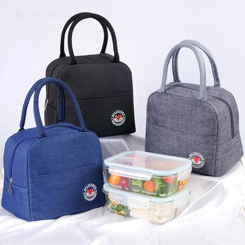 Functionele Ijs Koeltas Lunchbox Draagbare Geïsoleerde Canvas Lunch Tas Thermische Voedsel Picknick Tassen Voor Vrouwen Kids Warm Houden verse