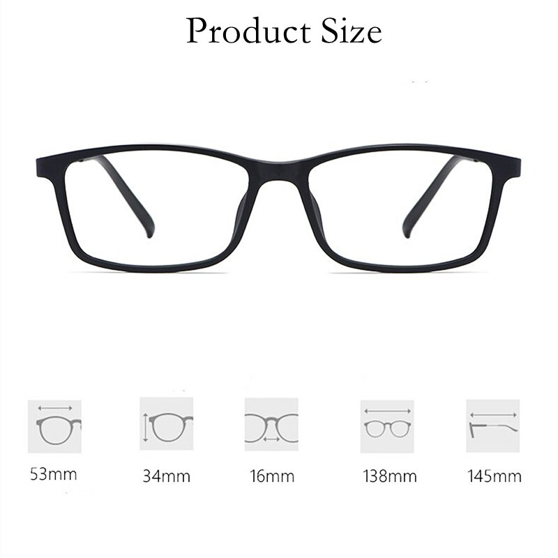 Business Glasses Frame Men TR90 Glasses Frame Female Square Frame Elastic Paint Titanium Temple Prescription Glasses HR3048