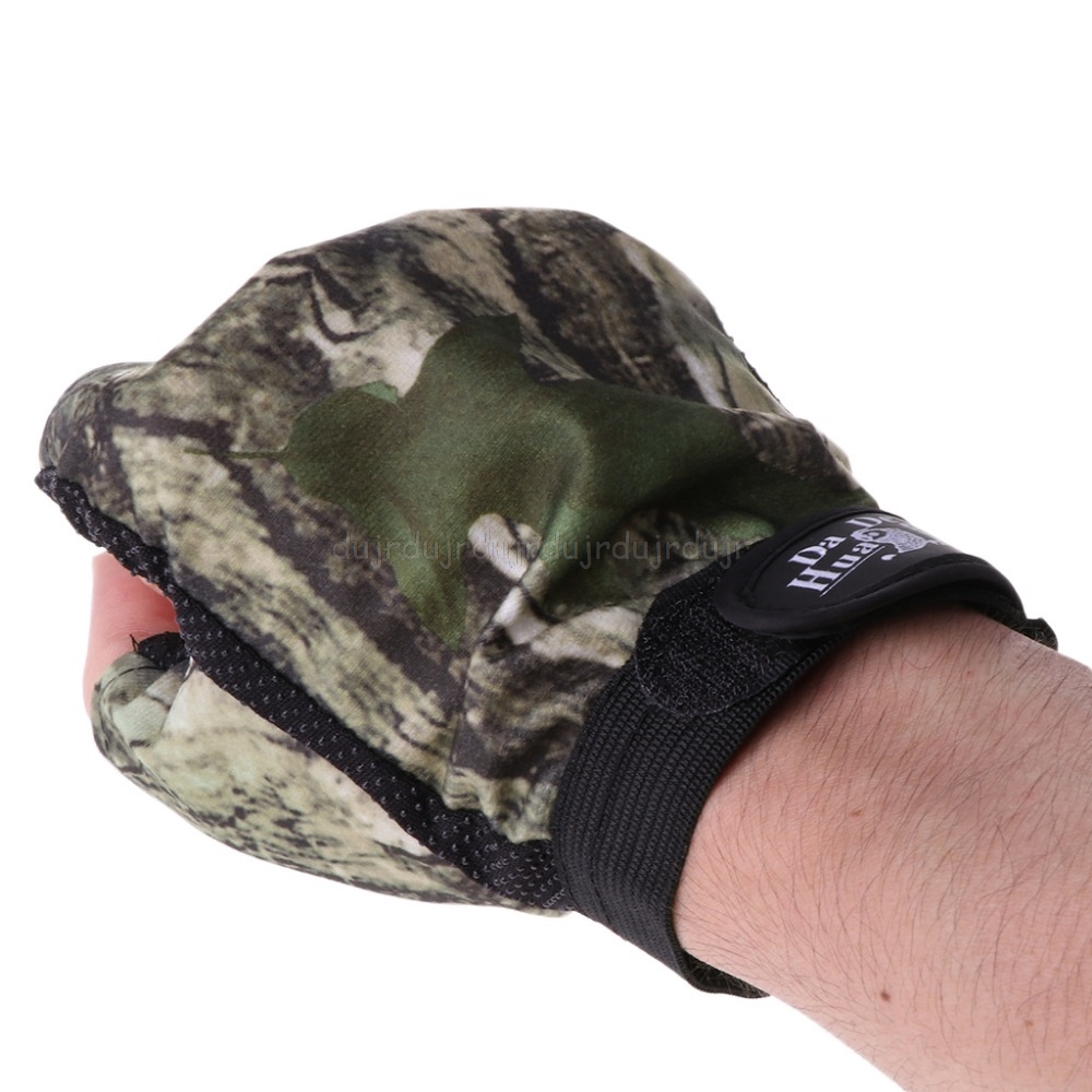 Guantes de pesca de camuflaje antideslizantes, de 5 dedos cortados, de , para deportes al aire libre, antideslizantes, N20